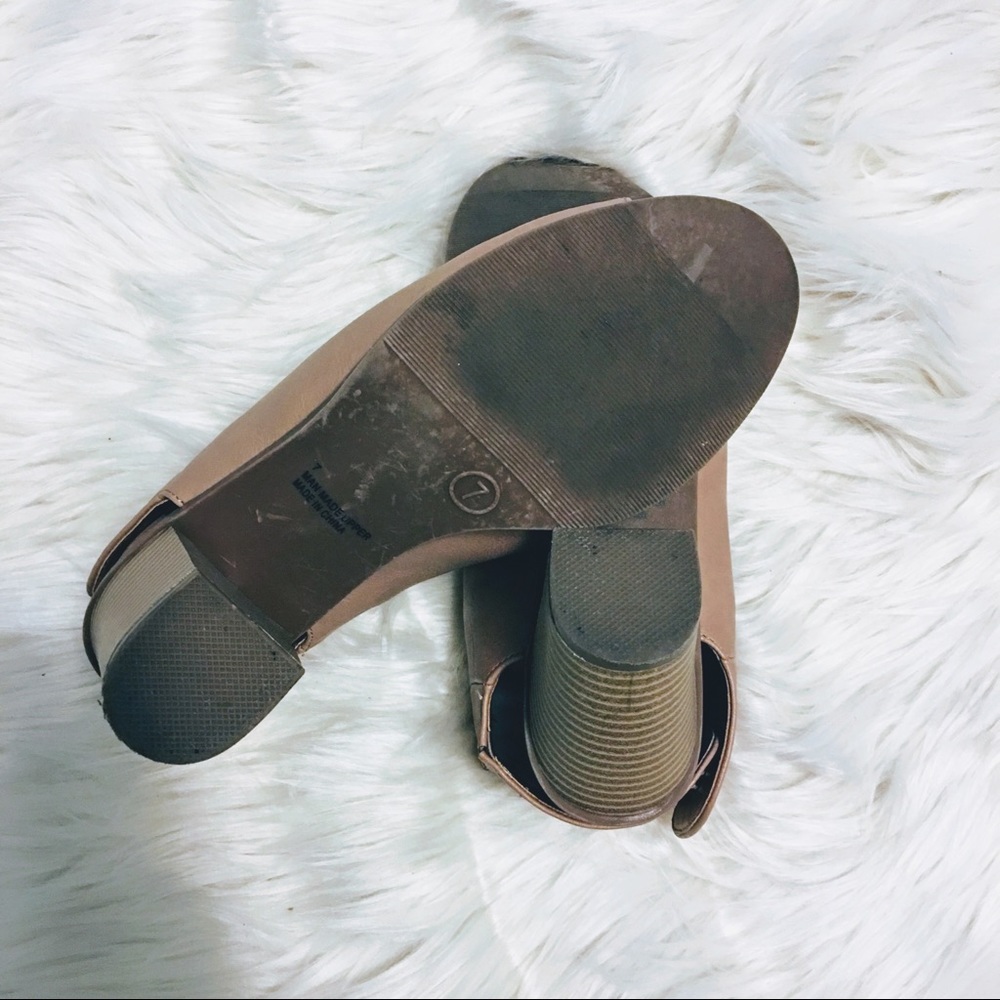 Cathy Jean Nude Peep Mule Sandal Block Heel 7 - Picture 6 of 6